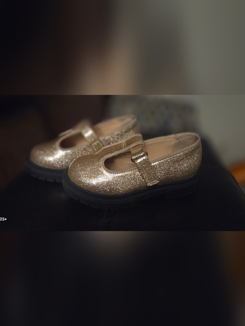 Cat & Jack Glitter Mary Jane Shoes - Gold